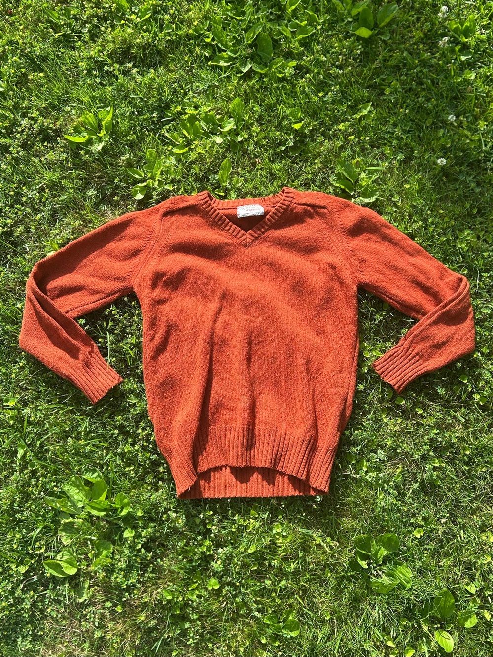 vintage Royal Clan by McGregor rust-orange Shetland wool blend sweater